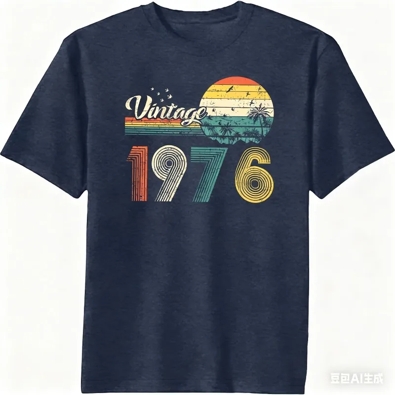 

50th Birthday Shirt Vintage 1976 Shirt Graphic Retro 50 Years Old Birthday Party Women Clothing Camisa Funny Graphic Tee Shirt