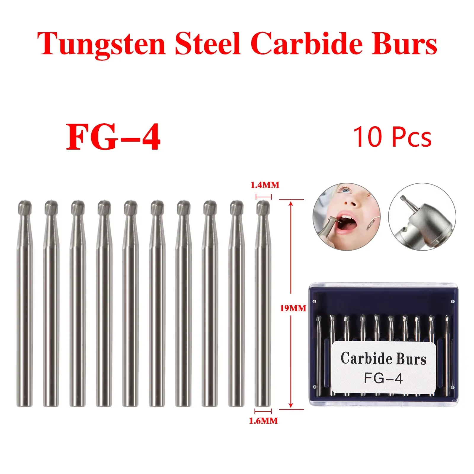 Dental Tungsten Carbide Steel Burs FG Bur Cutting Burs for High Speed Handpiece