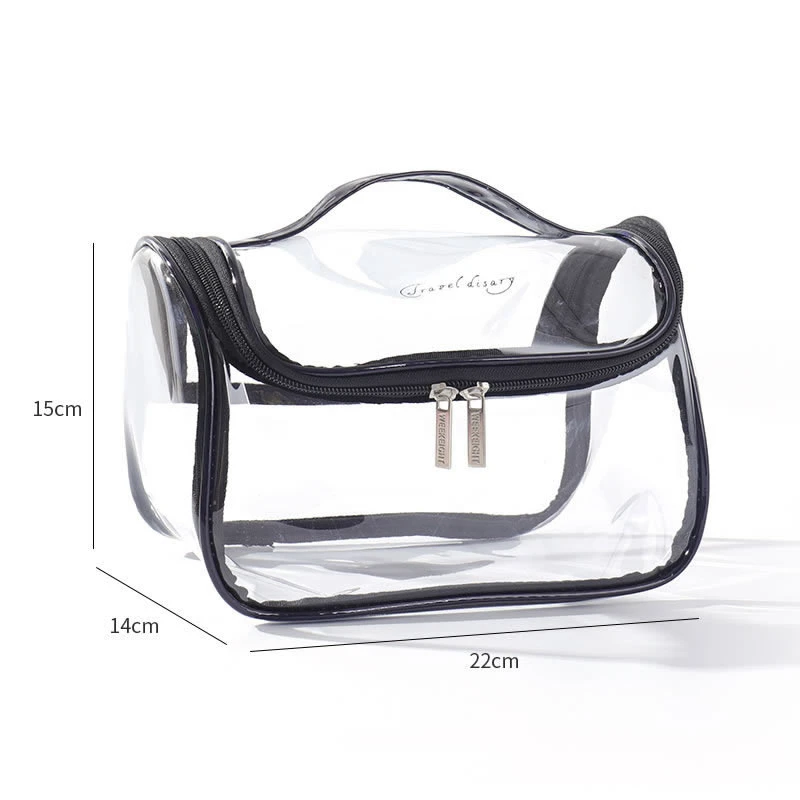 Cosmetic Bag Travel Transparent Laser PVC Women Zipper Makeup Bags Beauty Case Handbag Waterproof Storage Bath Toiletry Wash Bag