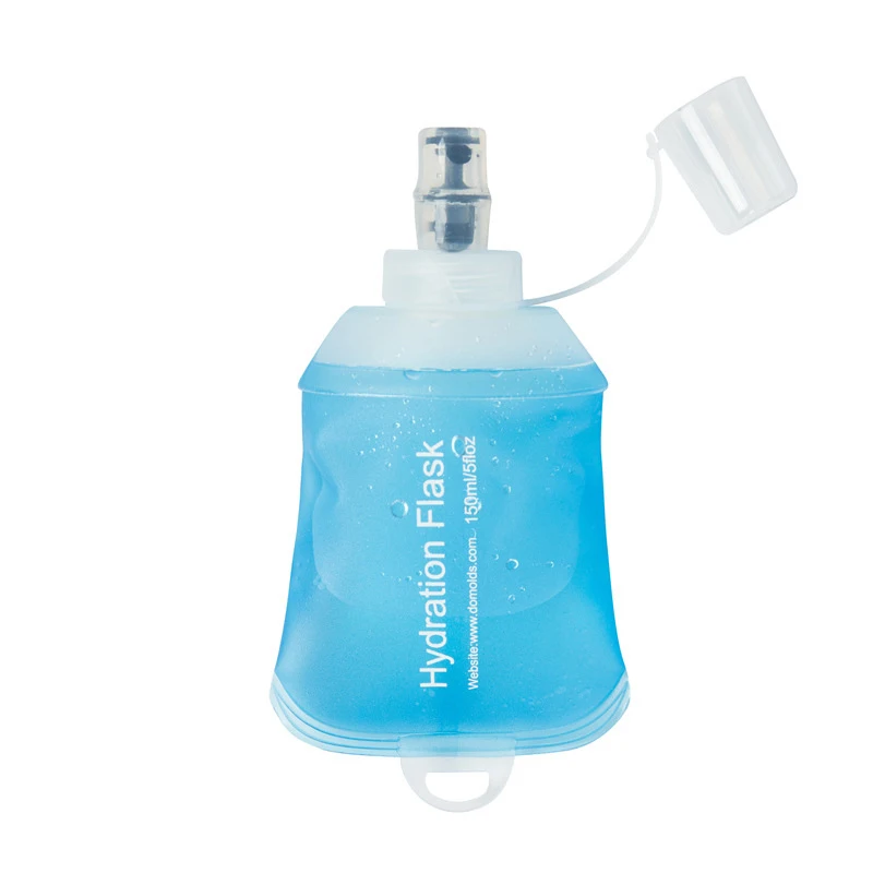 Botol air lipat 150/250/500ML, termos lembut lipat TPU untuk jejak maraton, lari, Jogging, berkemah, bersepeda