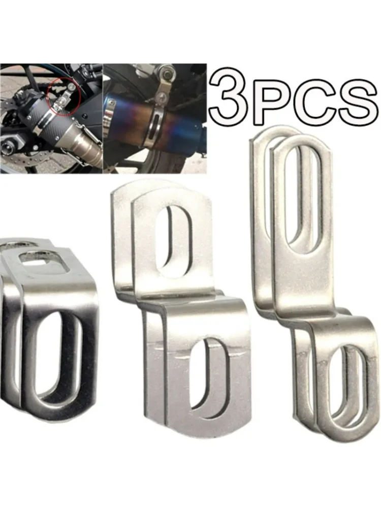 Support universel de tuyau d'échappement de moto en acier inoxydable, pince de montage fixe en forme de Z, pièce à longue bande, pièces fixes de Type Z