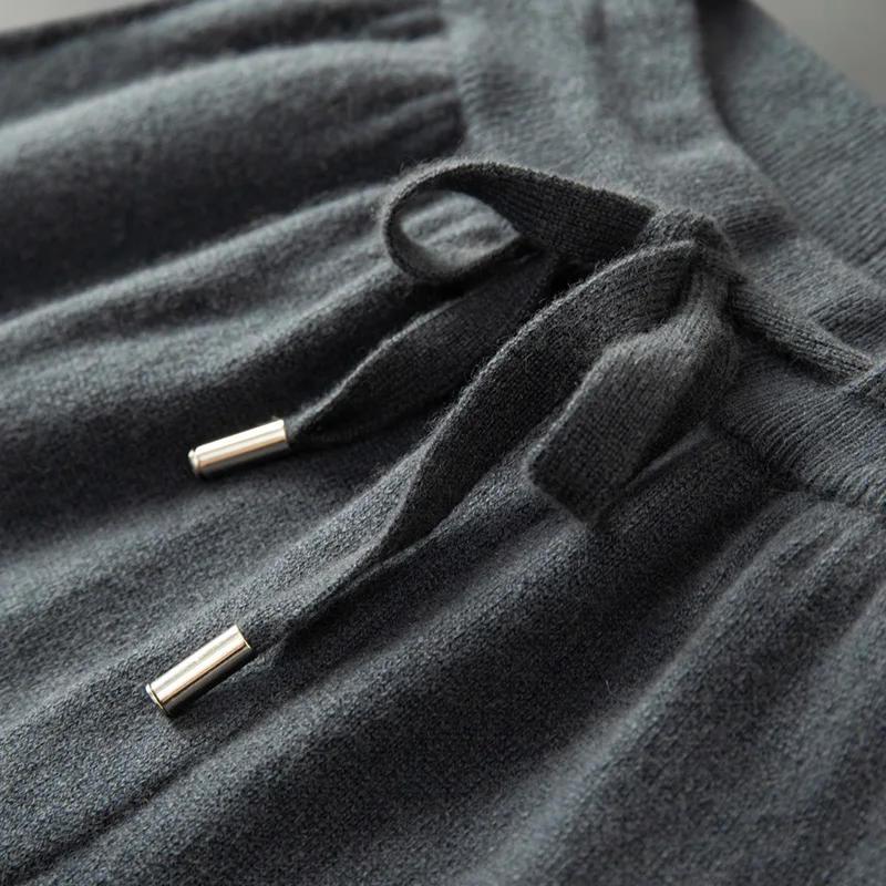 

Брюки из 100% кашемира, мужские осенне-зимние повседневные брюки-карандаш, высококачественные универсальные деловые трикотажные офисные повседневные брюки