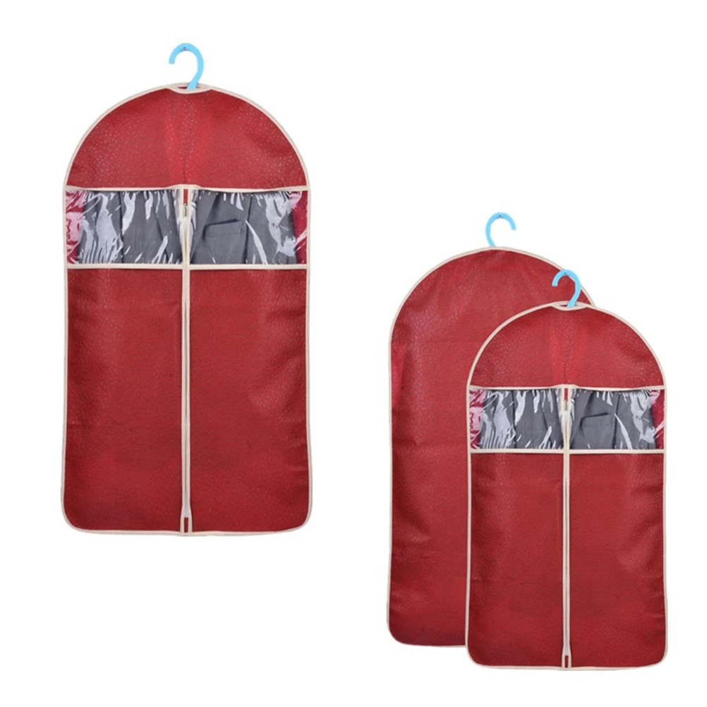 

Dust Cover For Clothes Suit Storage Bag Self-Correcting Zipper Water-Resistant Non-Woven Garment Organizer Transparent