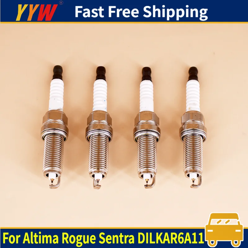 

4PCS Iridium Spark Plugs 22401-JA01B For Altima Rogue Sentra DILKAR6A11