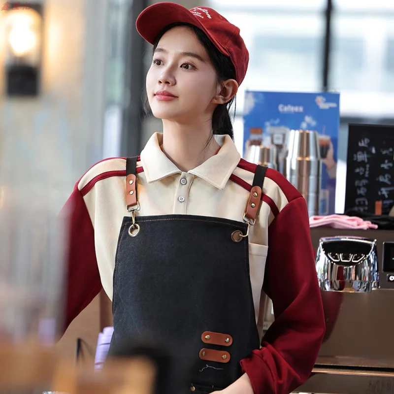 ファストフード店のウェイター、秋の作業服、ケーキ屋、喫茶店、鍋レストラン、ホテル、ケータリング、ミルクティーショップの従業員L