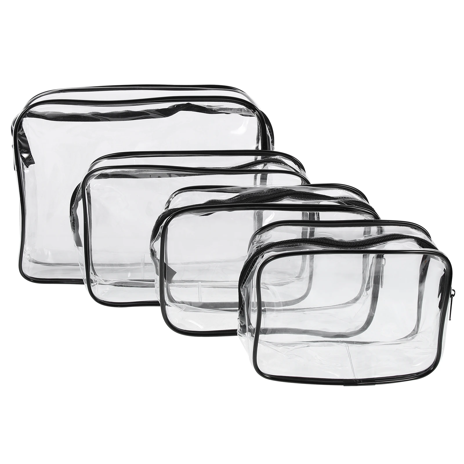 

4pcs Storage Bags Portable Storage Bag Large Capacity Bag Clear Travel Outdoor Pouches Zipper Packaging Container