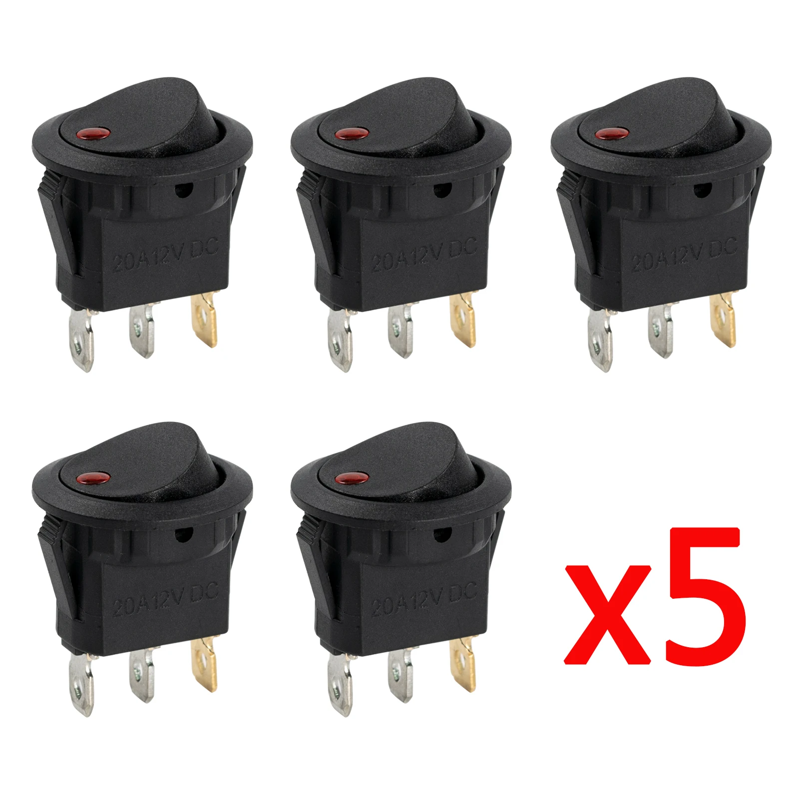 3-fach Wippschalter-Panel 12V DC Mit Blauer LED – 20A SPST, Rund, Für Auto, Boot 3-fach Wippschalter-Panel 12V DC Mit Blauer LED – 20A SPST, Rund, Für Auto, Boot