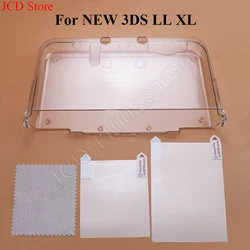 For New  3DS XL LL Clear Split Shell Transparent Protective Cover Case Screen Film LCD Screen Protector