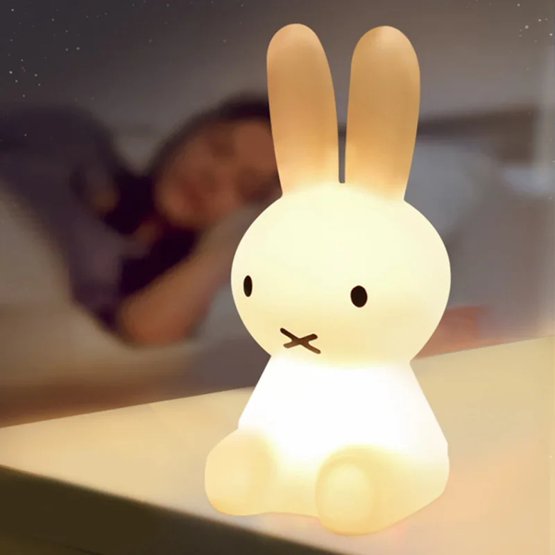 Miffy Night Light Kawaii European Creative Children Cute Bedroom Bedside Lamp Living Room Floor Atmosphere Light Christmas Gift