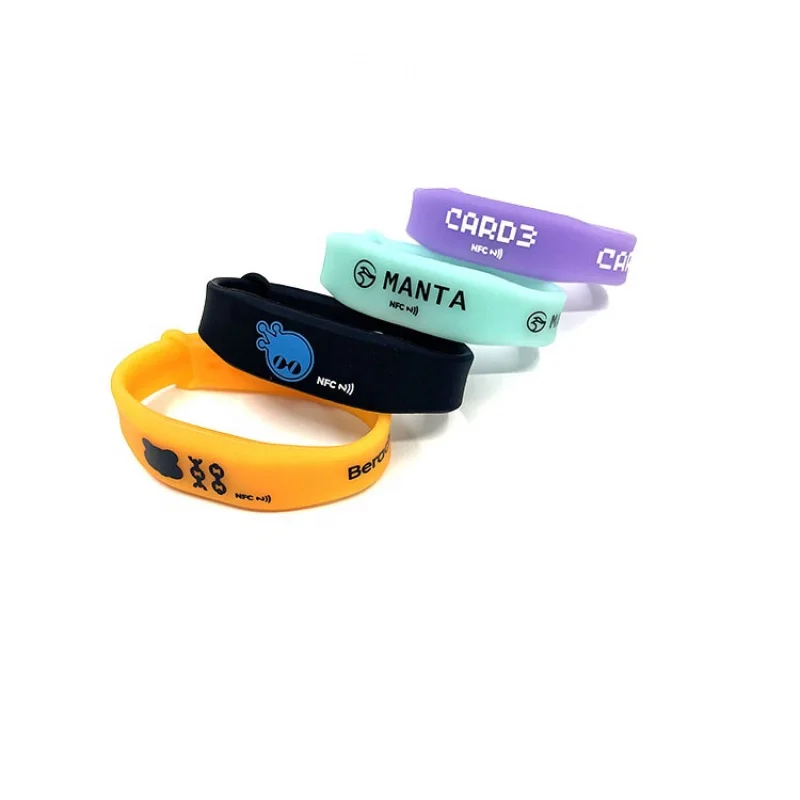 Custom Hot Selling Multi-color Selection RFID Bracelet Waterproof NFC Silicone Wristband