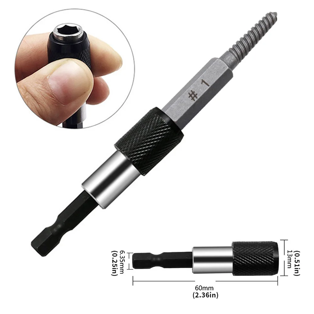 6pcs/set Broken Screw Remover Drill Bits Hex Shank Screw Extracter Tool for Damaged Screw / Sliding Tooth Screw