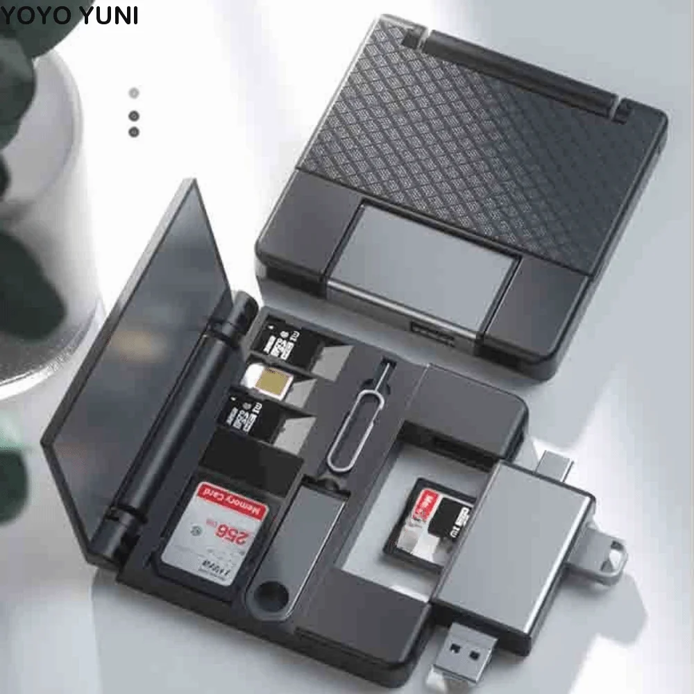 multifunctional-otg-card-reader-7-in-1-universal-memory-card-reader-quickly-transmit-type-c-interface-card-reader-storage-box