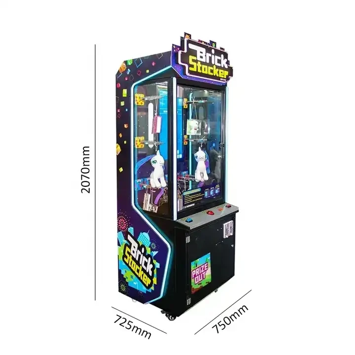 Game Prize Machine Coin/Banknote Operation Note Exchange Prize Crane Video Brick Stacker