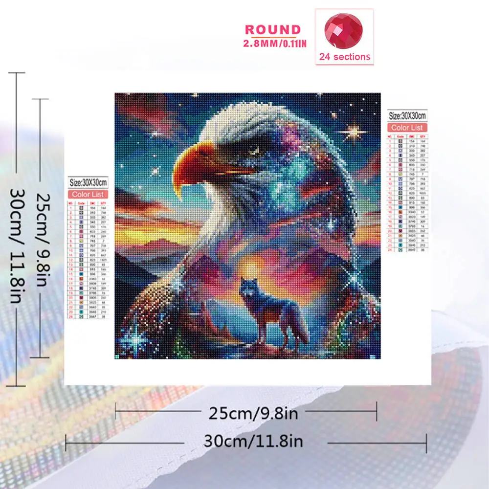 Evershine Diamond Mosaic Eagle Animal DIY Acrylic Craft Supplies Wolf Diamond Painting Mountain New Arrival Handmade Gift