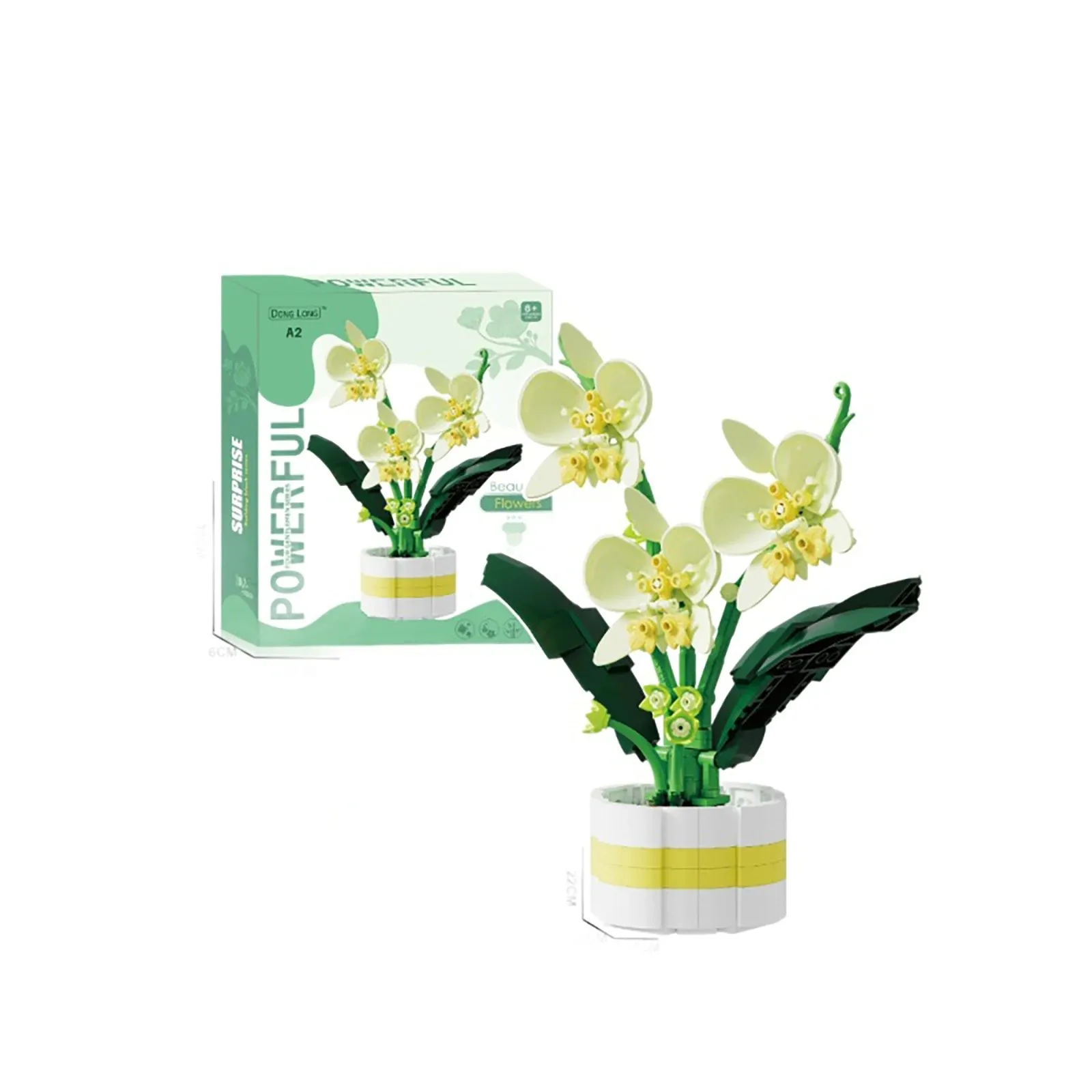 MOC Building Blocks Orchid ดอกไม้ช่อดอกไม้บล็อกพืชบอนไซอิฐโรแมนติก DIY บ้านตกแต่งของเล่นสําหรับของขวัญเด็ก