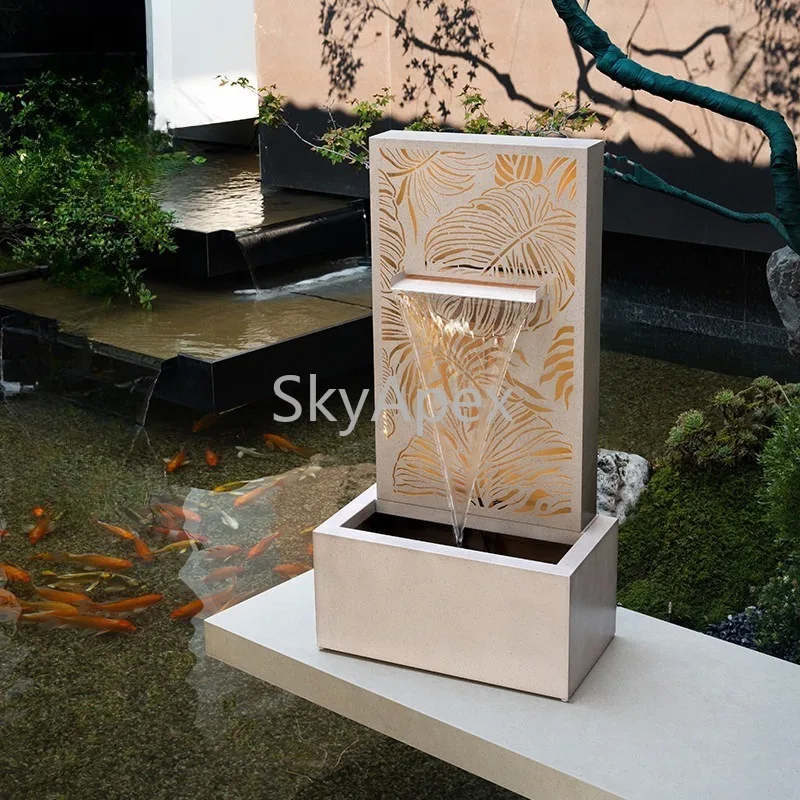 Outdoor Garden Courtyard Villa Balcony Floor To Ceiling Flowing  Water Circulating Lucky Fountain Landscaping Housewarming Decor