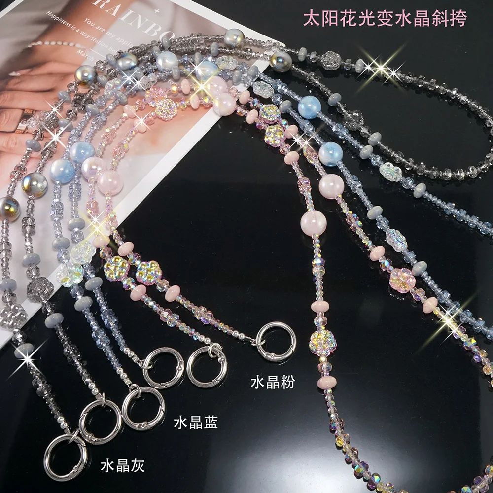 

Роскошный ремешок для телефона с кристаллами, ремешок через плечо, женское ожерелье с защитой от потерь для iPhone 17 16, Samsung S25 S23 S24, ультра-цепочка для телефона