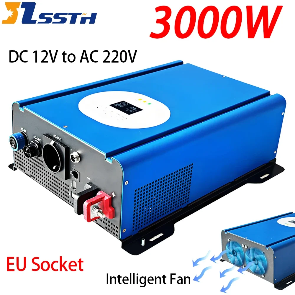 

3000W Ups Inverter Pure Sine Wave DC12V to AC220V Off Grid Bidirectional Inverter 6000W Peak Power Inverter for Car Refrigerator