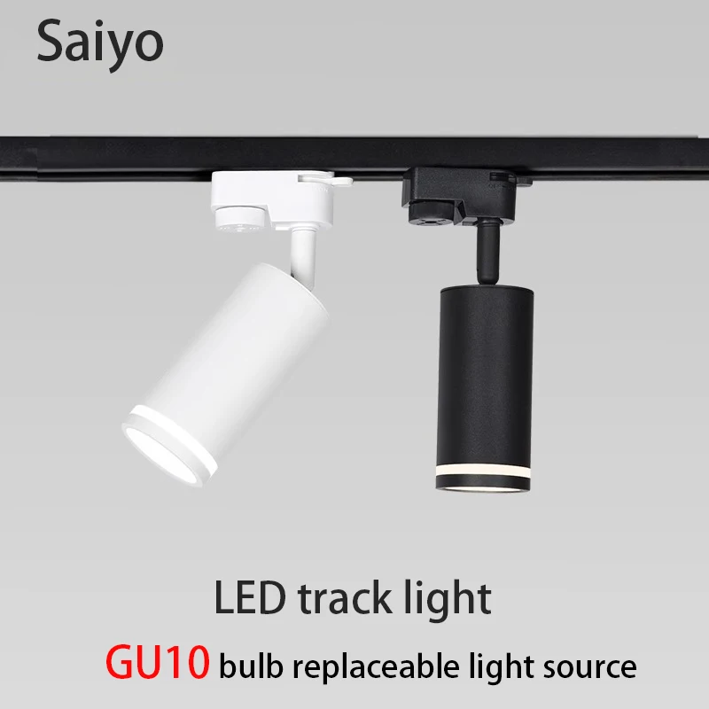 Led أضواء المسارات GU10 لمبة السكك الحديدية مصباح السقف الحديثة جدار غسل الأضواء قابل للتعديل زاوية بقعة 7 واط تركيبة إضاءة 110 فولت 220 فولت