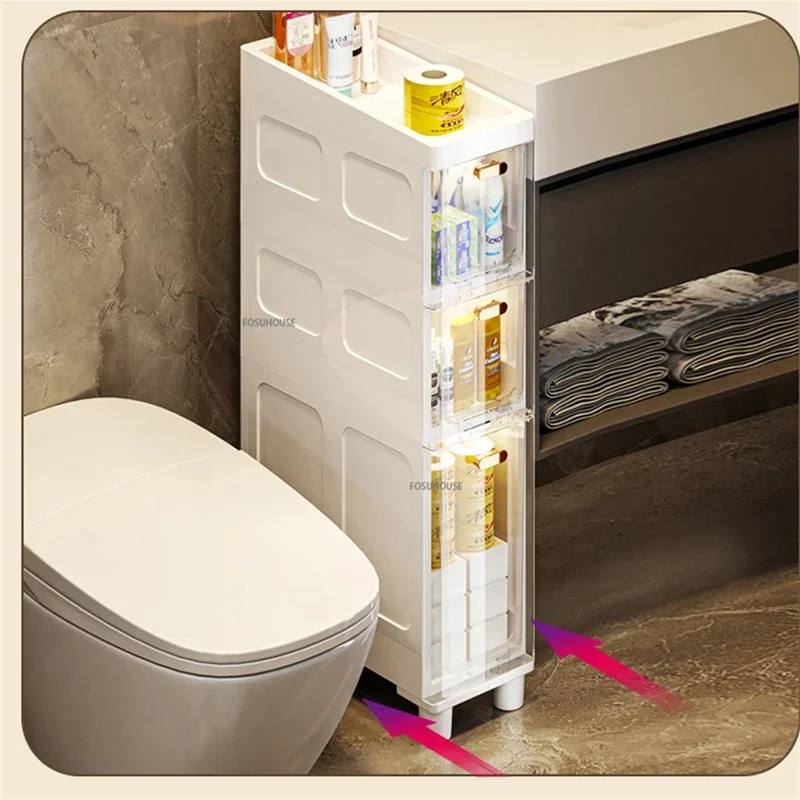 Bathroom Gap Storage Cabinet Multi-layer Storage Cabinet with Drawer Waterproof Dustproof Toilet Edge Organizer Home Furniture