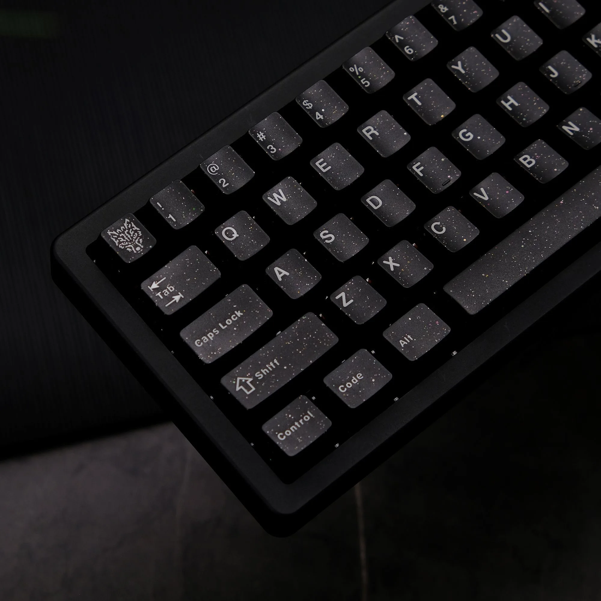 

114 клавишных колпачков с блестками, черные, из ABS-пластика, профиль Cherry, кастомные, креативные, минималистичные, для механической клавиатуры MX