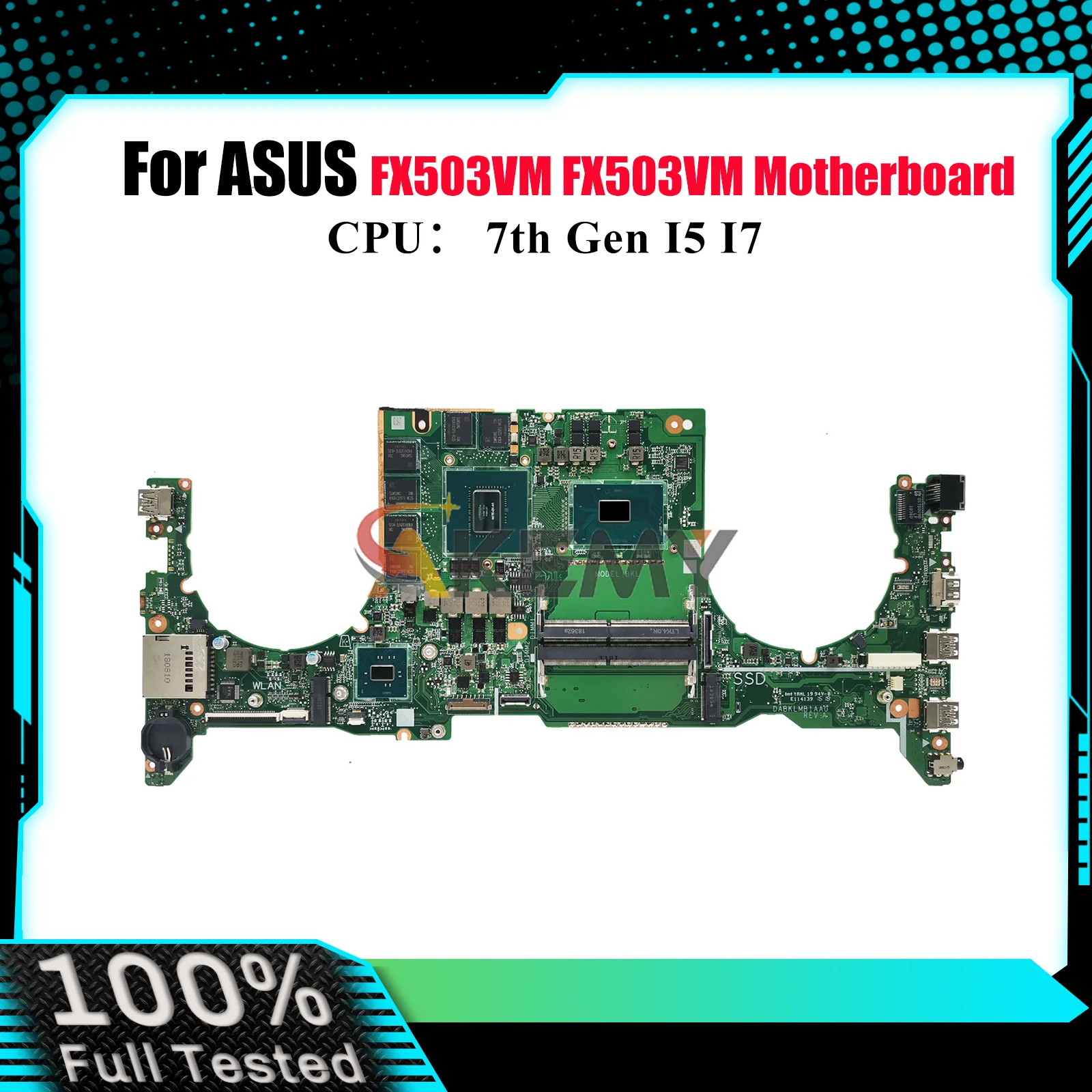 

FX503VM Laptop Motherboard For ASUS TUF Gaming FX503V FX503VM Notebook Mainboard With I5 I7 CPU 100% tests OK fast shipping stk