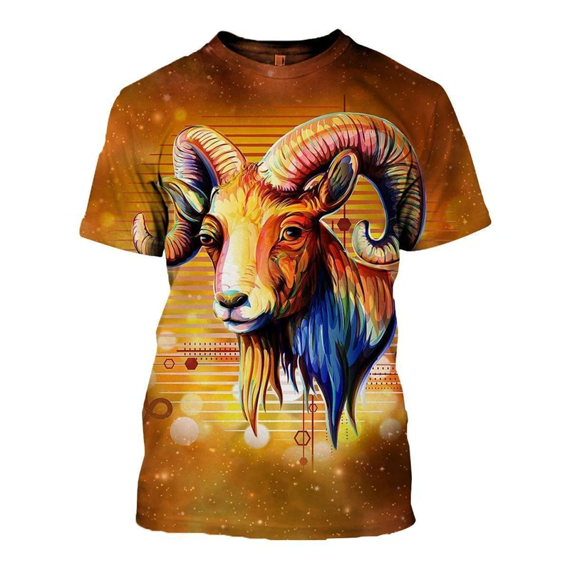 Fashion Men T-shirt 3D Print Aries Graphic Men/Women Short Sleeve T Shirt New Casual Round Neck Sport Tees Party Birthday Gifts