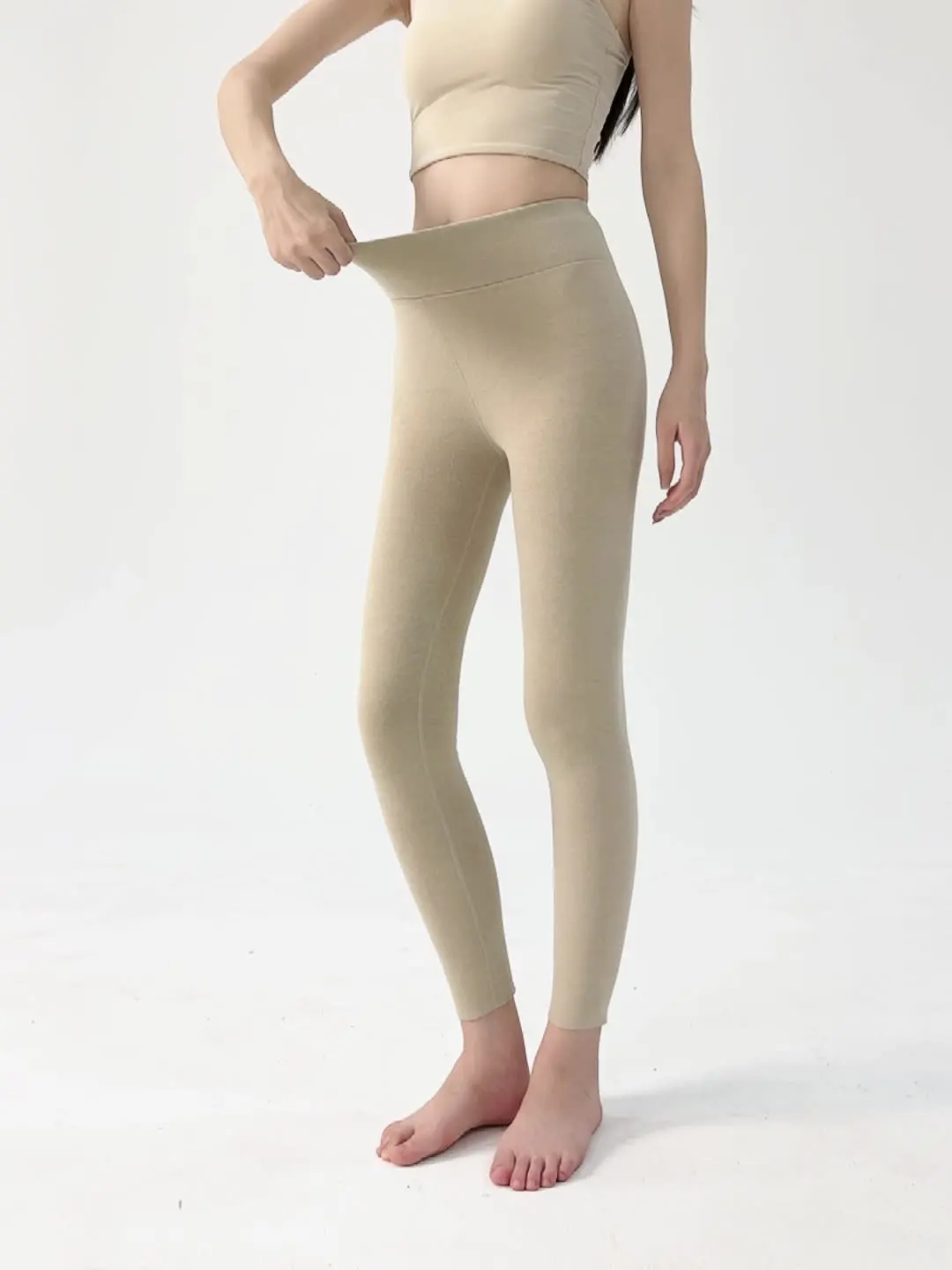 M-5XL النساء طماق الحرارية 7A مضاد للجراثيم الكشمير الحرير الشتاء عالية الخصر مطاطا جوارب طويلة بناطيل تدفئة #6