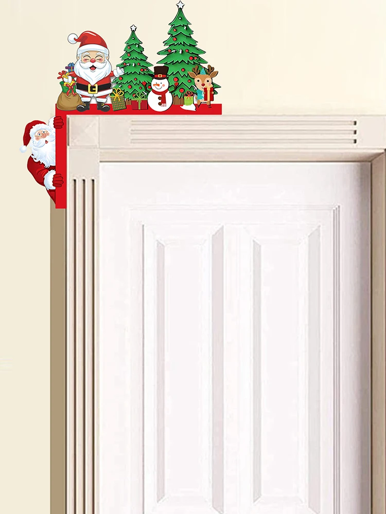 2 قطعة عيد الميلاد الزنجبيل رجل الحلوى الباب القبعات العالية عيد الميلاد إطار الباب الديكور لعيد الميلاد حفلة لصالح لوازم ديكور #5