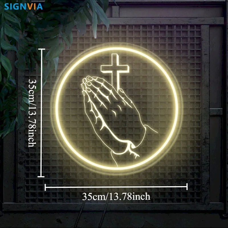 Custom Jesus Cross LED Neon Sign USB-Powered Energy-Saving Light for Religious Gifts Indoor Wall Decor Easter Ambient Lighting