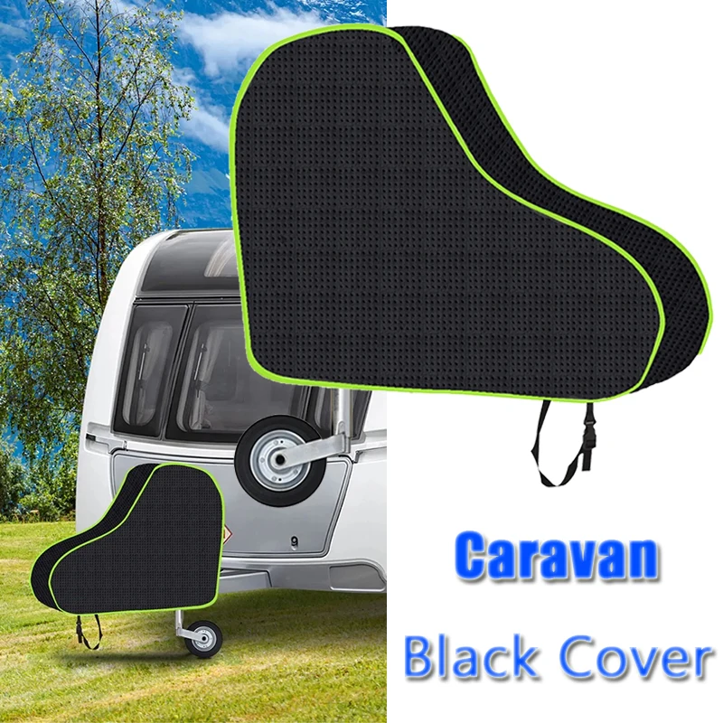 RV Waterproof Dustproof Camper Coupling Lock Tongue Cover Breathable Protect Universal Caravans Trailer Towing Hitch Cover+Strap