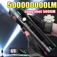 500000000LM Ultra Bright LED Flashlights Powerful Rechargeable Torch 5000M Tactical Torch Outdoor Portable Light Camping Lantern