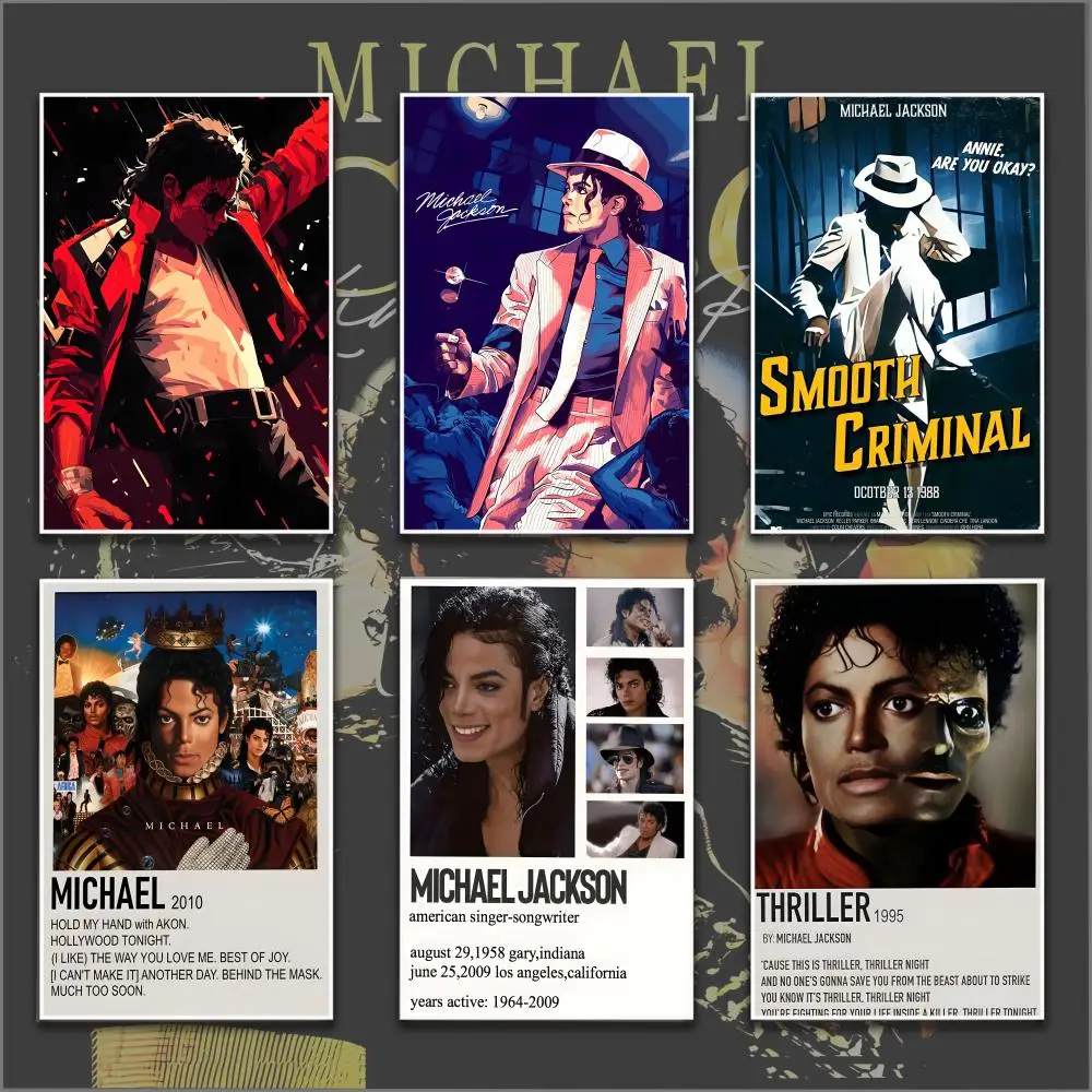 M-Michael J-Jackson Cover Poster Home Living Bed Room Bar Hallway Sticky Wall Art Printing Aesthetic Decor