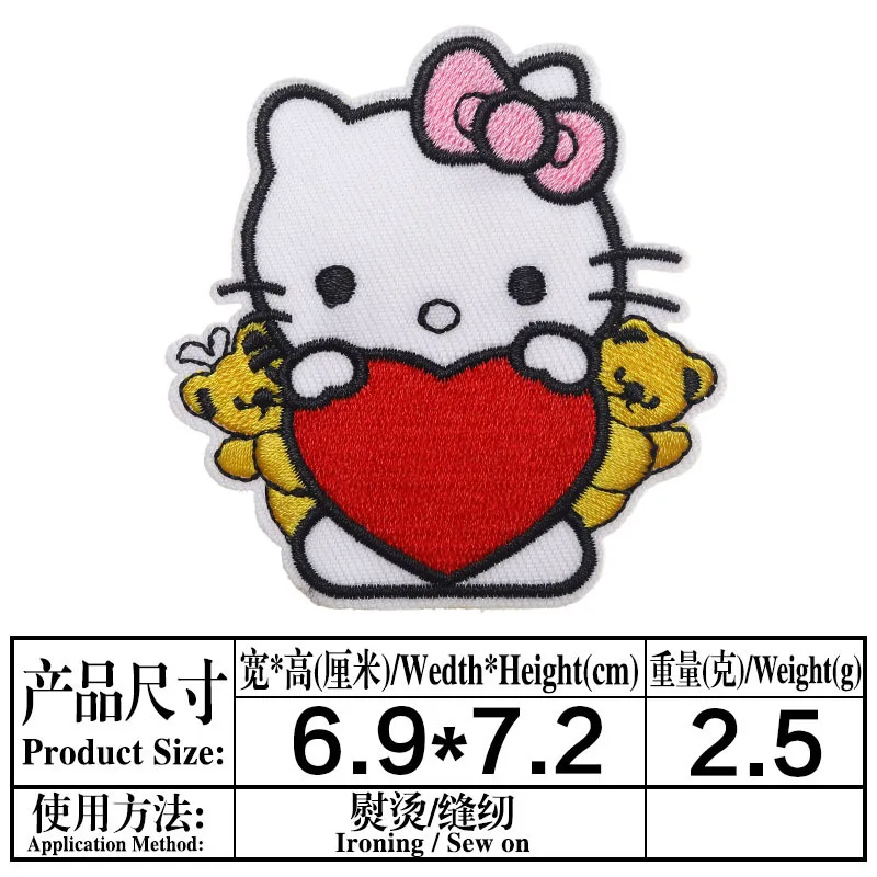 1 قطعة Miniso سانريو مرحبا كيتي التصحيح الحديد على المطرزة للملابس الكرتون أنيمي بقع للطفل الملابس يزين ملصقات