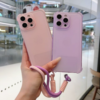 Ice Mist Phone Case With Strap For OnePlus 13T 13 ACE 5 Pro 13R Nord N30 SE N20 5G Luxury Solid Color Soft AirBag Rope Casing