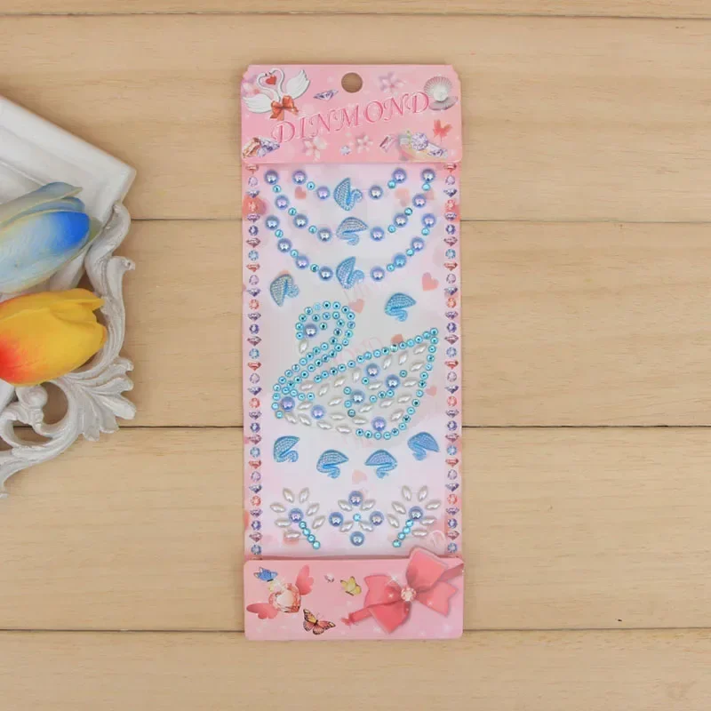 Pegatina con forma de cisne, calcomanía artesanal, arte móvil, diamantes de imitación de cristal, pegatinas autoadhesivas para álbum de recortes, juguetes para niños