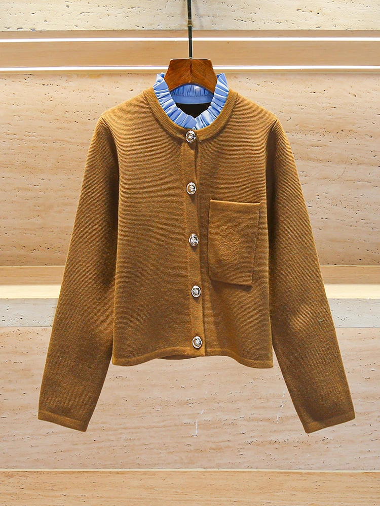 

S Home Nan You Высококачественный женский вязаный кардиган, пальто с ушами и воротником-стойкой, хрупкая верхняя одежда, осеннее новое поступление