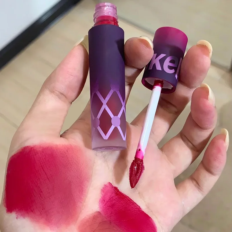 Matte Dark Red Lip Makeup Matte Black Brown Black Blue Gothic Velvet Lip Gloss Waterproof Moisturize Non-stick Cup Lipstick Tint