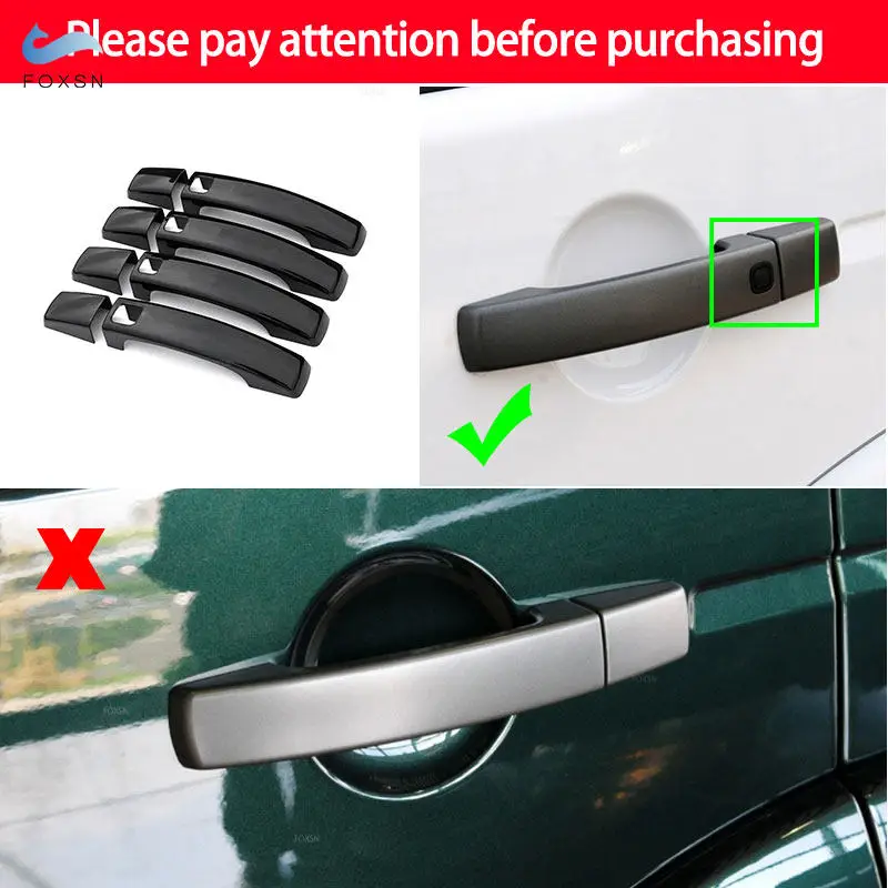 For Land Rover Range Rover Sport Discovery 4 LR4 Freelander 2 Glossy Black with smart key hole Exterior Door Handle Cover Trim