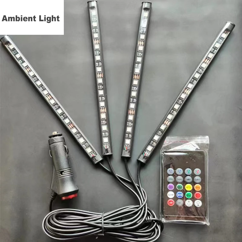 Auto Omgevingslicht Waterdichte Universele Auto Interieurdecoratie Led Licht Usb Glasvezel Sfeer Lamp Auto Accessoires