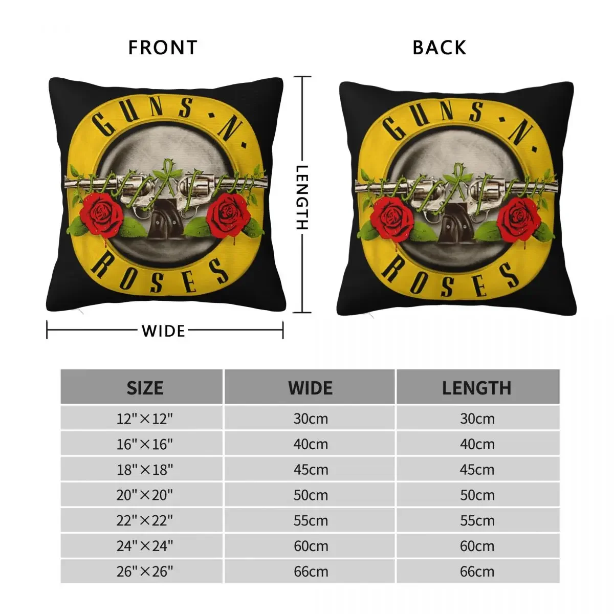 Pistolen N Rozen Bullet Logo Kussensloop Polyester Kussenhoes Decor Zware Metalen Kussensloop Hoes Auto Drop Shipping 18\'