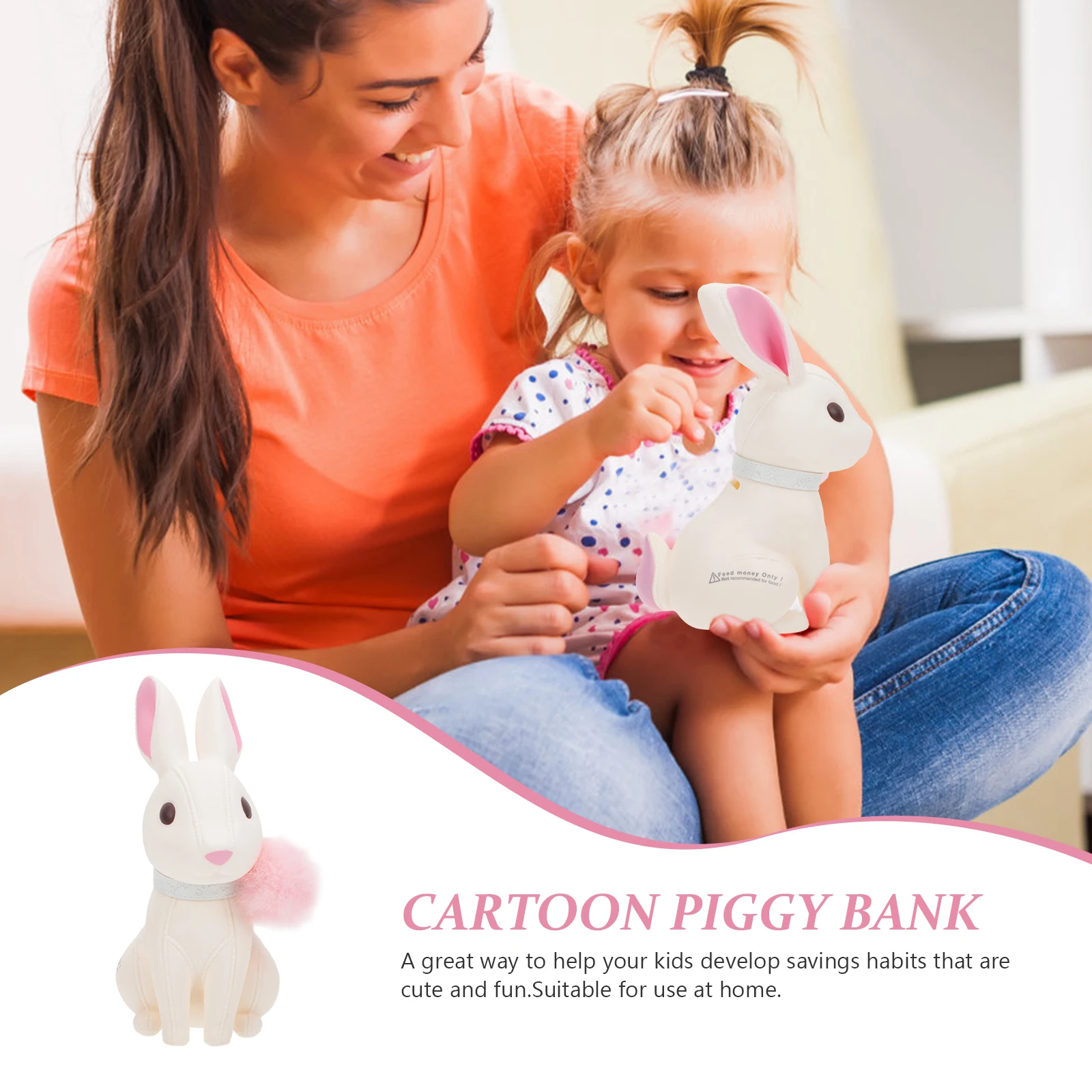 

Cartoon Rabbit Piggy Bank Lovely Bunny Money Saving Pot s Easter Gift Artificial Coin Storage Home Decor Durability