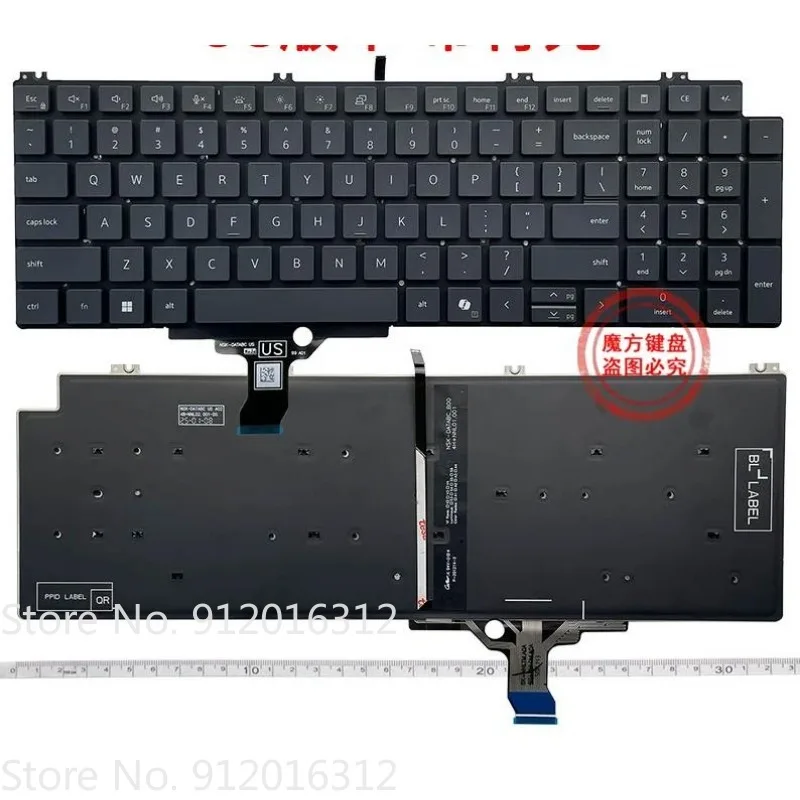New US Keyboard for DELL Pro 16 Plus PB16250 PC16255 P135F 2024 Keyboard P134F