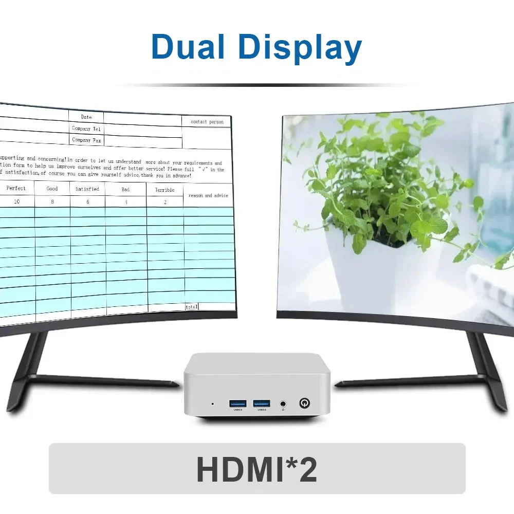 SZBOX W6 Mini PC Intel N3700 Windows 10 SO-DIMM RAM 8GB 128GB SSD RJ45 1000M LAN M.2 SATA3*2 Office Desktop Gaming Computer