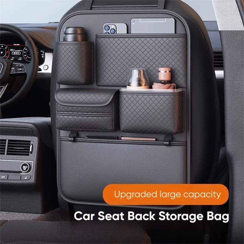 TazerApex Multi-functional Car Seat Back Organizer Large Capacity Multi Pocket Backseat Storage Bag Wear-Resistant Anti Kick Mat