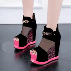Luxury Women Sandals Summer NEW Platform Wedges Shoes Woman High-Heeled 13cm Fashion Ladies Shoe Comfortable Zapatillas De Mujer