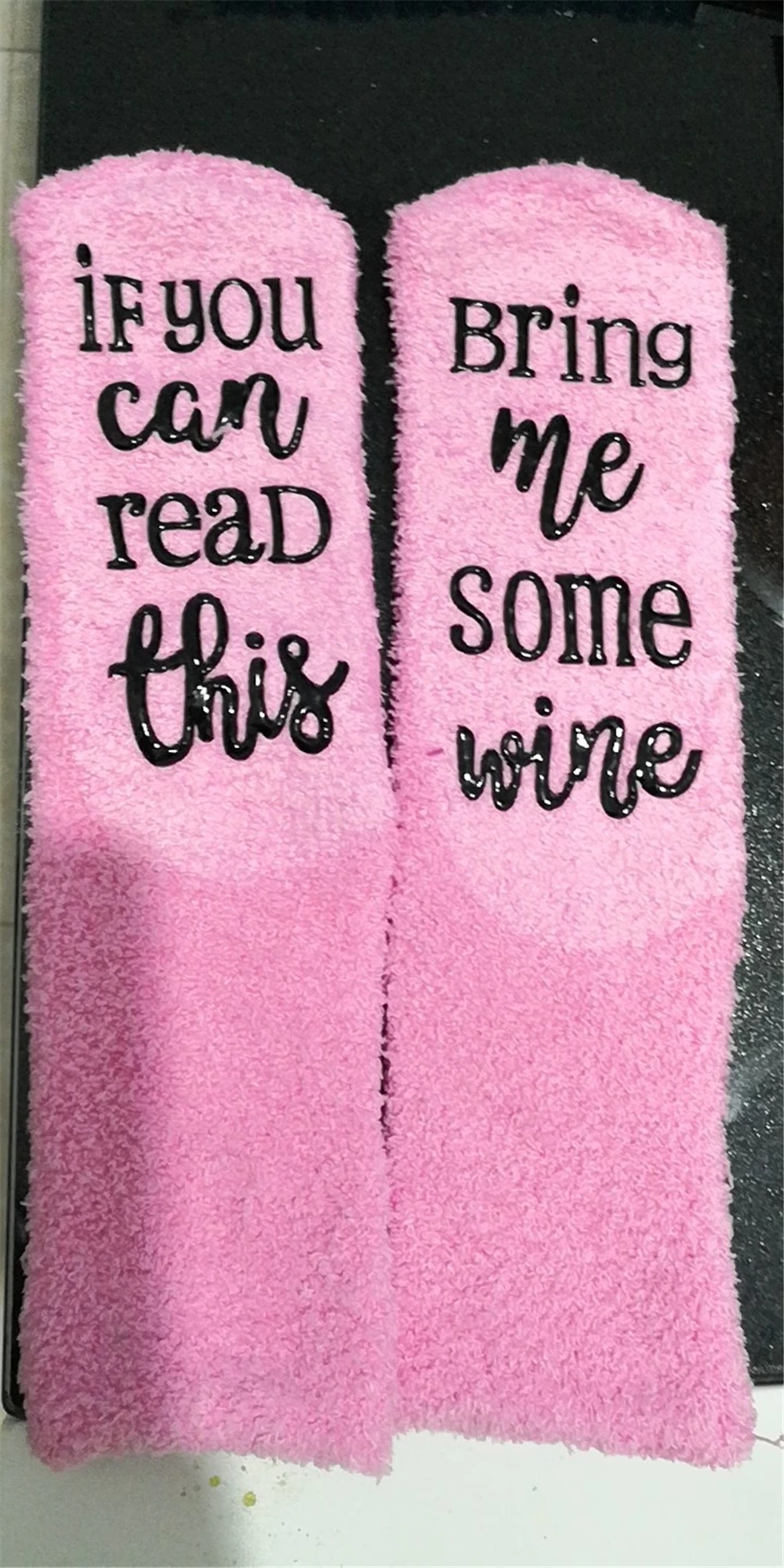 Weihnachtsgeschenk: Bedruckte Terry-Kuchensocken für Mädchen und Damen – Korallenfleece, dick, warm, weich, rutschfest für den Winter – Detail 5