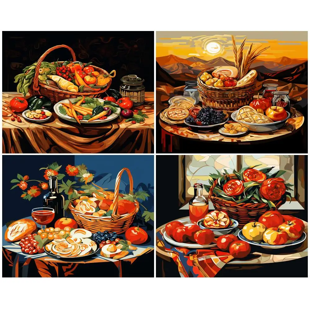 

CHENISTORY Oil Painting By Number Fruit Scenery Drawing On Canvas HandPainted Art Gift DIY Picture By Number Kits Home Decor