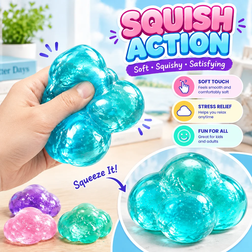 Soft Transparent Slow Rebound Blue Maltose Squishy Toy Anti Stress Sensory Fidget Decompression Stress Relief Simulated Toy