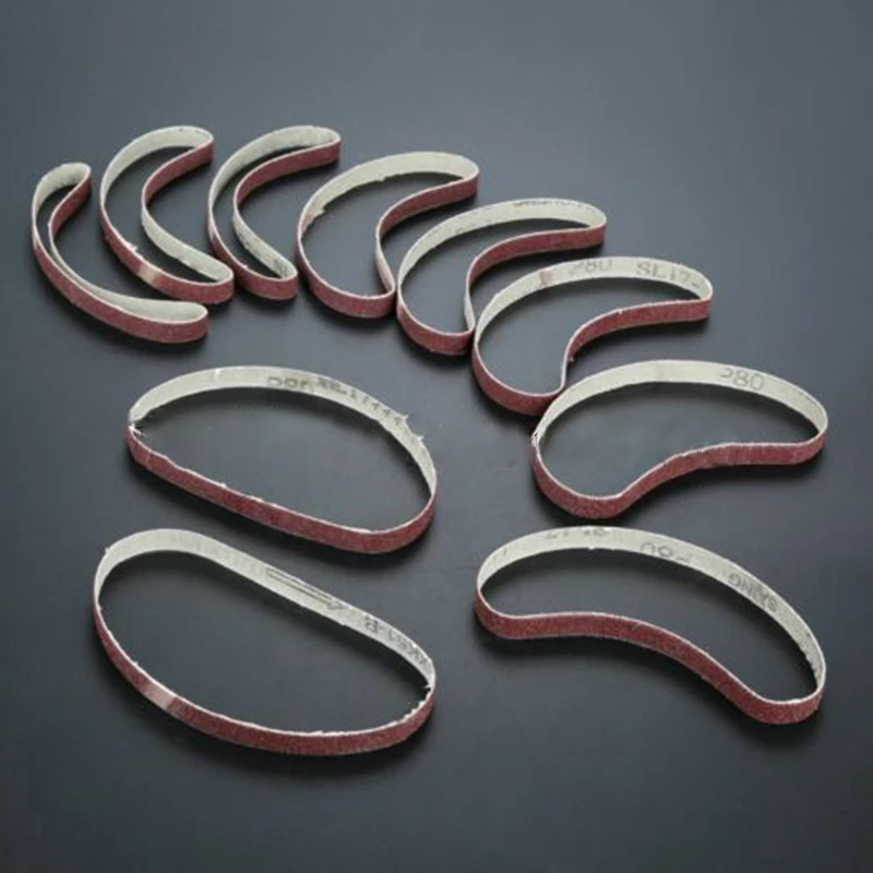Nastri abrasivi da 10 pezzi 330*10mm 40/60/80/120/150/180/240/320/400/600 Set di nastri per levigatrice a grana accessori per utensili abrasivi